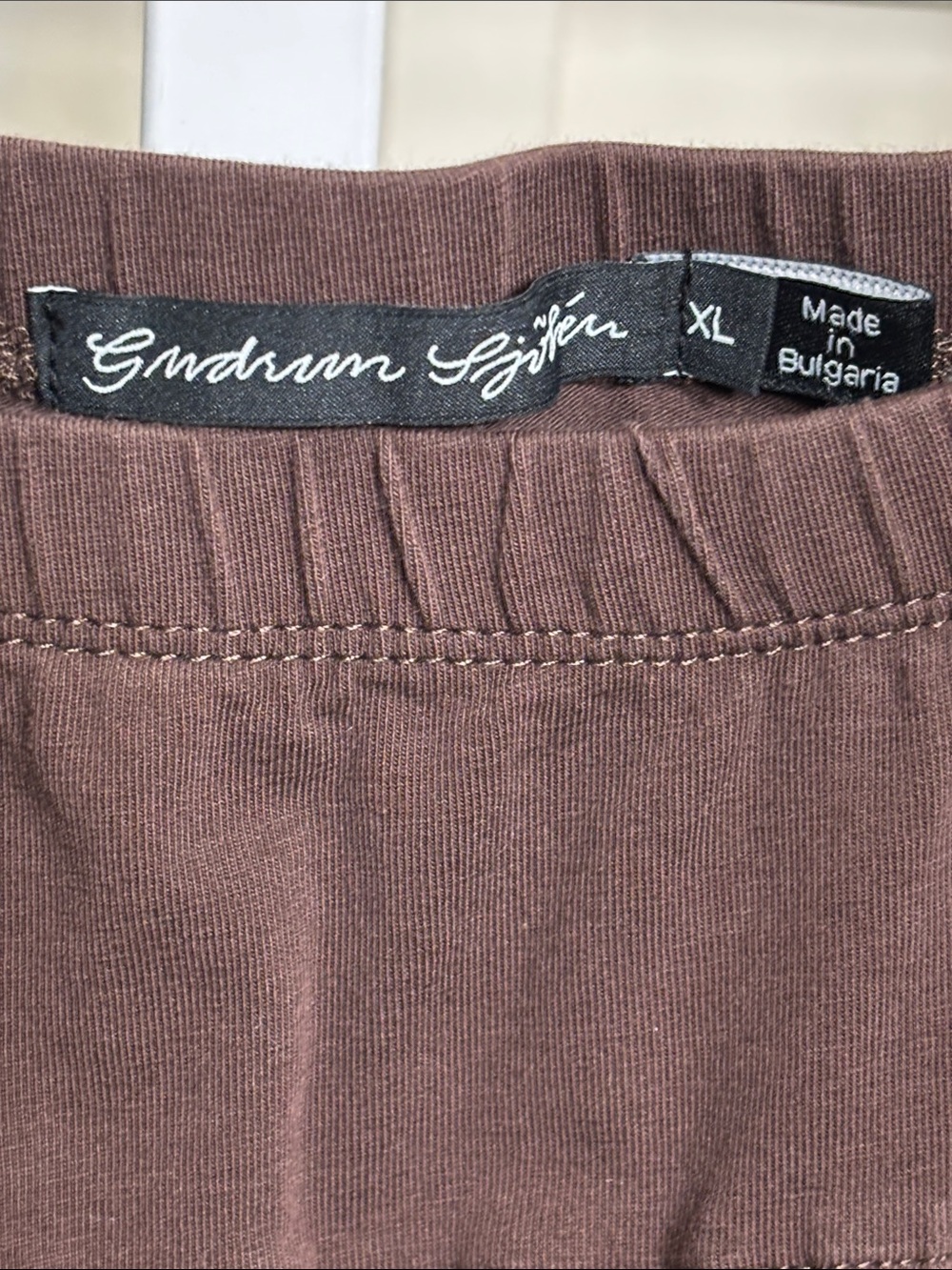 Gudrun Sjöden Bubble-Leg Brown Lagnelook Stretch Organic Cotton Pants XL - Picture 6 of 12